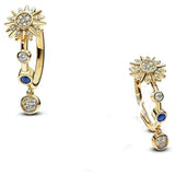 925 Silver Zircon Sun Ring Bead Earrings Star Wedding Gift