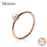 3 Pearl Open Adjustable Silver 925 Ring for Women Slim Ring Fine Jewelry
