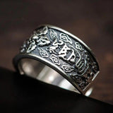 Hand-Carved Thai Silver Open Ring - Unique Bohemian Women's Jewelry