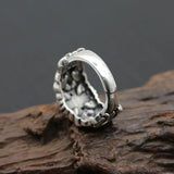 S925 Silver Crown Earl Cross Retro Men's Hipster Adjustable Ring