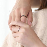 S925 Silver Couple Wave Cold Wind Ring Set