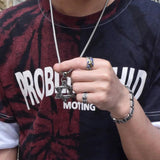 Star Retro Men's Ring Japanese Hip Hop Titanium Steel