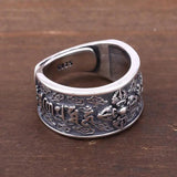 S925 Silver Chinese Retro Couple Opening Adjustable Ring