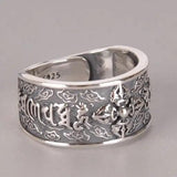 S925 Silver Chinese Retro Couple Opening Adjustable Ring