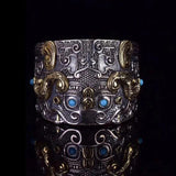 Niuniu Ring s925 Sterling Silver Banzhi Men's Hand Carved