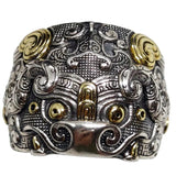 Niuniu Ring s925 Sterling Silver Banzhi Men's Hand Carved