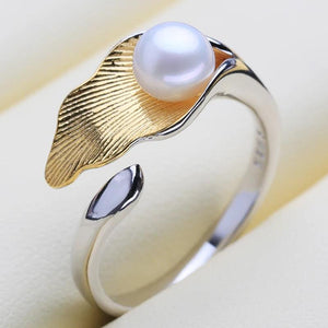 925 Silver Ring Freshwater Pearl Rings Women Custom Female Fine Jewelry
