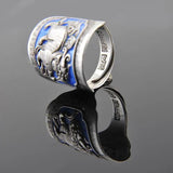 Vintage S999 Sterling Silver Ring Open Retro Men Women Ring Transfer Silver