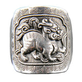 Vintage S999 Sterling Silver Ring Open Retro Men Women Ring Transfer Silver