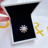 Daisy Pearl Ring 14K Filled Zircon Freshwater Pearl Party Ring Jewelry