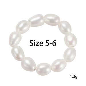 925 Sterling Silver Baroque Pearl Stretch Ring for Women GPR05