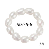 925 Sterling Silver Baroque Pearl Stretch Ring for Women GPR05