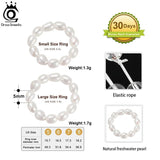925 Sterling Silver Baroque Pearl Stretch Ring for Women GPR05
