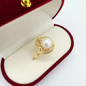 Fine Pearl Ring Finger Open Ring 14K Filled Women Jewelry