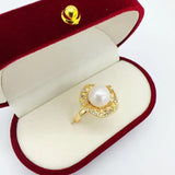 Fine Pearl Ring Finger Open Ring 14K Filled Women Jewelry