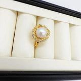 Fine Pearl Ring Finger Open Ring 14K Filled Women Jewelry