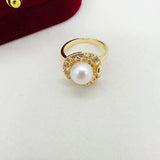 Fine Pearl Ring Finger Open Ring 14K Filled Women Jewelry
