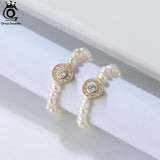 925 Silver Adjustable Pearl Rings with CZ for Women GPR06