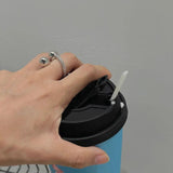 925 Silver Bead Ring for Women Girl Woven Chain Hiphop Adj