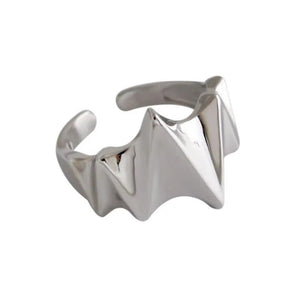 S925 Silver Electrocardiogram Women Ring Adjustable Size