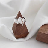 S925 Silver Electrocardiogram Women Ring Adjustable Size