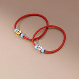 925 Silver Lucky Bead Red Rope Adjustable Ring Women Minimalist Jewelry