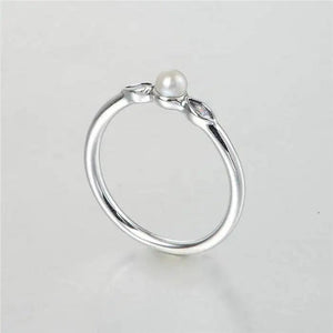 CZ 925 Silver Pearl Ring for Women RIP159