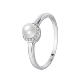 NA S925 Silver Ring - Zirconia Pearl Hand Ornament