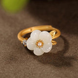 Chalcedony Plum Bossom Engagement Ring - Adjustable Silver Jewelry