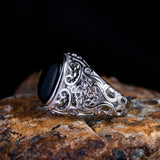 925 Silver Ring Custom National Diamond Turquoise Opening Ring