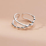 925 Sterling Silver Cross Ring With Pearl Adjustable Size