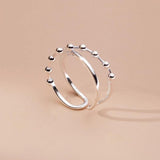 925 Sterling Silver Cross Ring With Pearl Adjustable Size