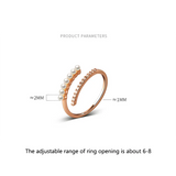 925 Silver Pearl & Zircon Wedding Rings Women Jewelry