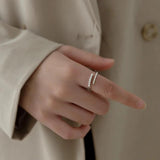 925 Silver Pearl & Zircon Wedding Rings Women Jewelry