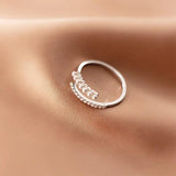 925 Silver Pearl & Zircon Wedding Rings Women Jewelry