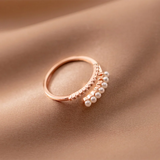 925 Silver Pearl & Zircon Wedding Rings Women Jewelry