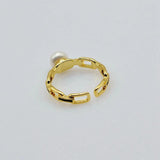 Colorful Freshwater Pearl Adjustable Ring Girls Jewelry