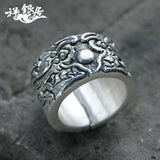 Ancient Silver Domineer Dragon Play Bead Ring