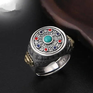 Vintage Marcasite Ring 925 Silver Stone Retro Openings for Men and Women