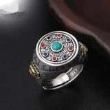 Vintage Marcasite Ring 925 Silver Stone Retro Openings for Men and Women