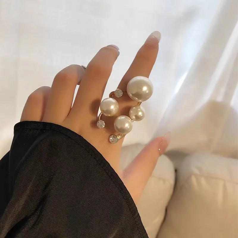 925 Silver & 14K 5MM Round Pearl Wedding Engagement Rings