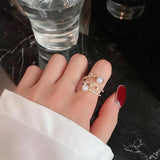 925 Silver & 14K 5MM Round Pearl Wedding Engagement Rings