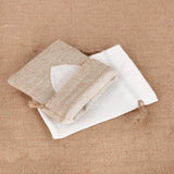 10pcs Natural Linen Drawstring Bags Heart Shape Burlap Packaging Bag