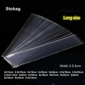 200pcs Cellophane Top Open Bag Small Long Jewelry Gift Packaging