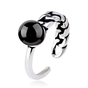 925 Silver Pearl Chain Asymmetric Ring Women Jewelry Lady Accessories