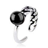 925 Silver Pearl Chain Asymmetric Ring Women Jewelry Lady Accessories