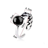 925 Silver Pearl Chain Asymmetric Ring Women Jewelry Lady Accessories