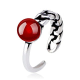 925 Silver Pearl Chain Asymmetric Ring Women Jewelry Lady Accessories