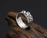 S925 Orchid Hollow Ring Thai Silver Couples Ring
