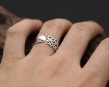 S925 Orchid Hollow Ring Thai Silver Couples Ring